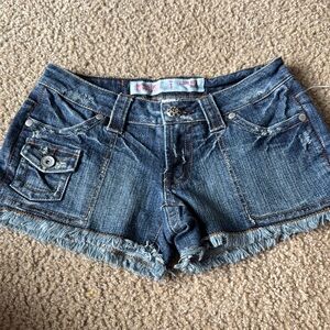 Mossimo Supply Co Blue Jean Shorts with Distressed Details